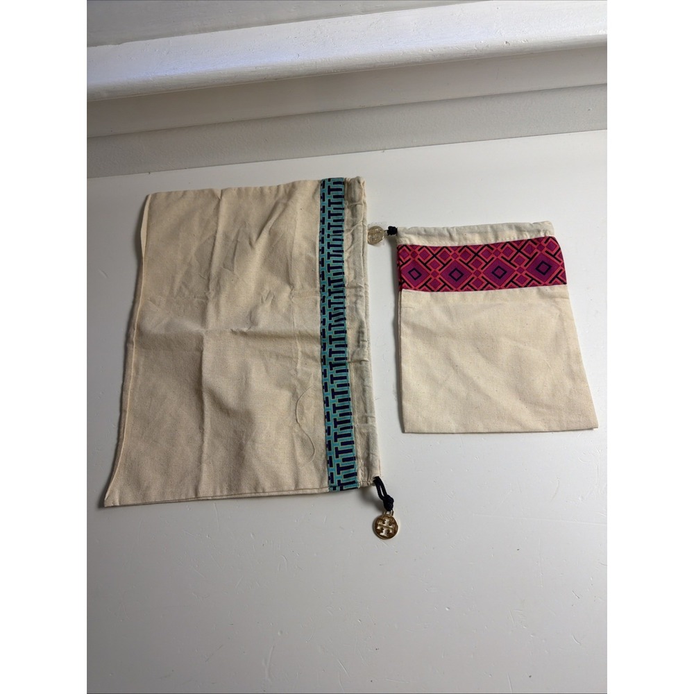 Tory Burch Dust Bag Set Of 2 Small / Large Drawstring Travel Storage